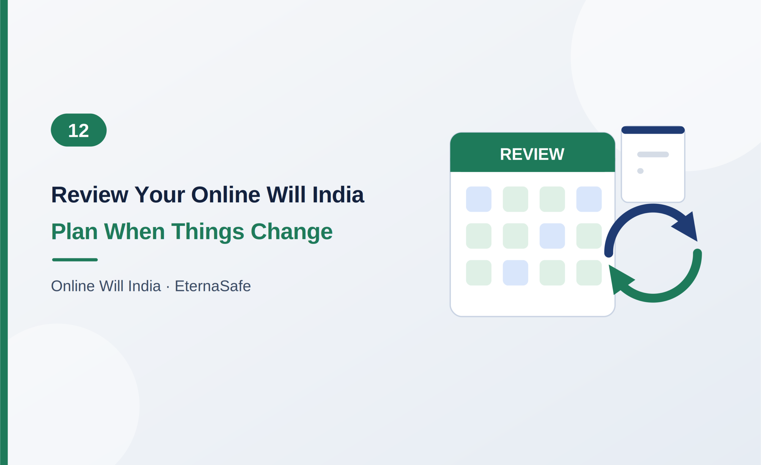a review calendar with a refresh arrow